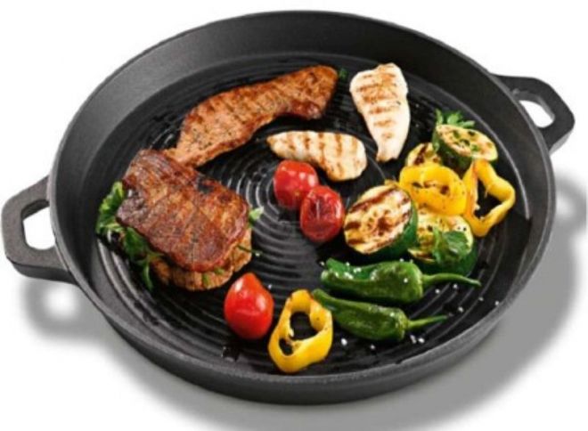 Professionele BBQ Grillpan van Gietijzer – Extra Groot Formaat