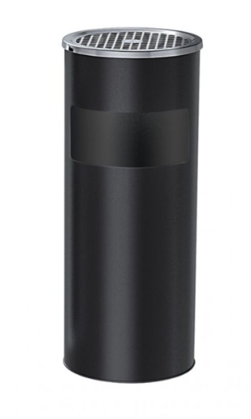 Degelijke Afvalbak met Asbak - Staand - Zwart